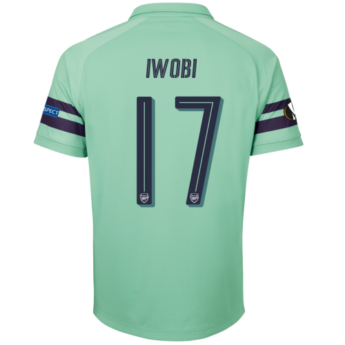 Arsenal 2018/19 Alex Iwobi 17 UEFA Europa Third Shirt Soccer Jersey