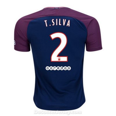 PSG 2017/18 Home T.Silva #2 Shirt Soccer Jersey