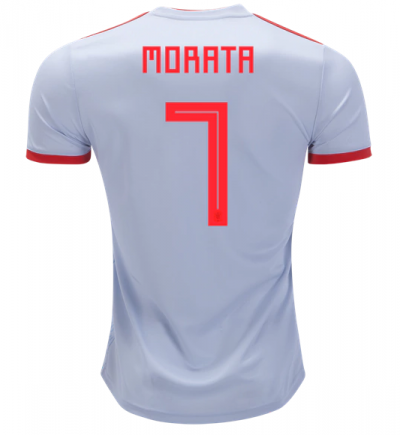 Spain 2018 World Cup Away Alvaro Morata Shirt Soccer Jersey