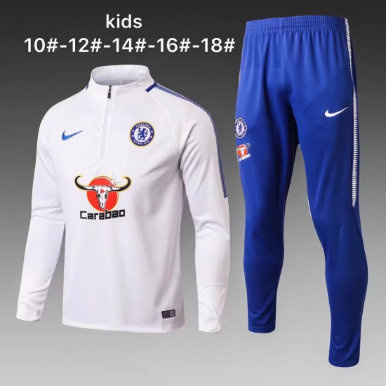 Kids Chelsea Training Suit White 2017/18 - Click Image to Close