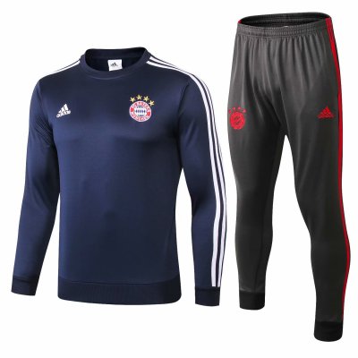 Bayern Munich 2018/19 Blue O'neck Training Suit (Sweatshirt+Trouser)
