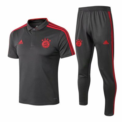 Bayern Munich 2018/19 Grey Polo + Pants Training Suit