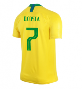 Brazil 2018 World Cup Home Douglas Costa Shirt Soccer Jersey