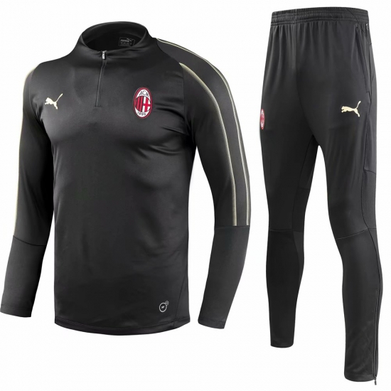 AC Milan 2018/19 Black Training Suit (SweatShirt+Trouser) - Click Image to Close