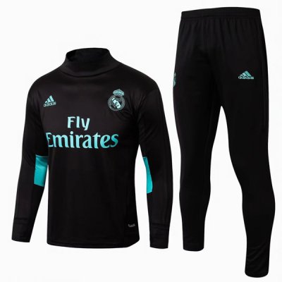 Real Madrid 2017/18 Black Training Suits(Turtle Neck Shirt+Trouser)