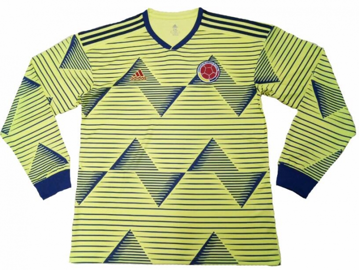 Colombia 2019 Copa America Home Long Sleeved Shirt Soccer Jersey - Click Image to Close
