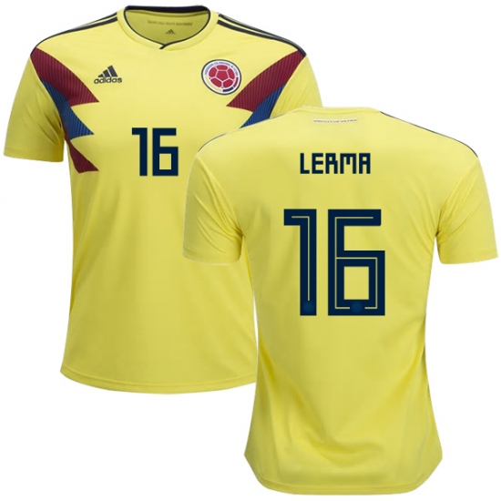 Colombia 2018 World Cup JEFFERSON LERMA 16 Home Shirt Soccer Jersey - Click Image to Close