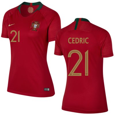 Portugal 2018 World Cup CEDRIC PORTUGAL 21 Home Women's Shirt Soccer Jersey