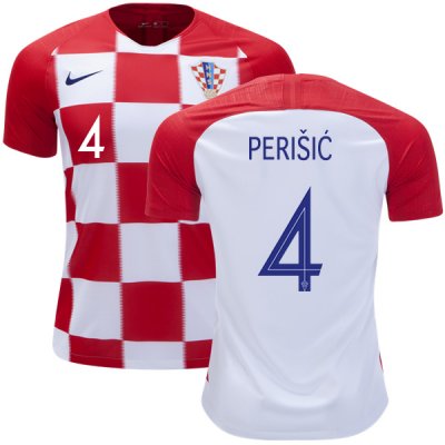 Croatia 2018 World Cup Home IVAN PERISIC 4 Shirt Soccer Jersey