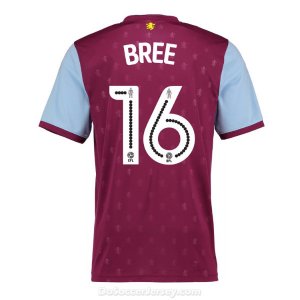 Aston Villa 2017/18 Home Bree #16 Shirt Soccer Jersey
