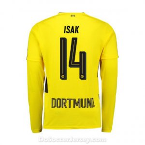 Borussia Dortmund 2017/18 Home Isak #14 Long Sleeve Soccer Shirt