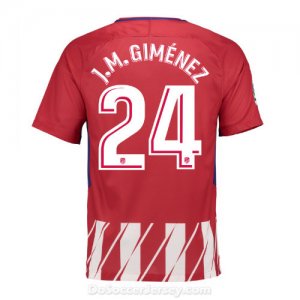 Atlético de Madrid 2017/18 Home J.M.Giménez #24 Shirt Soccer Jersey