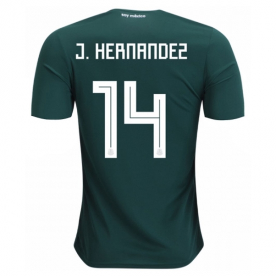 Mexico 2018 World Cup Home Javier Chicharito Hernandez #14 Shirt Soccer Jersey - Click Image to Close