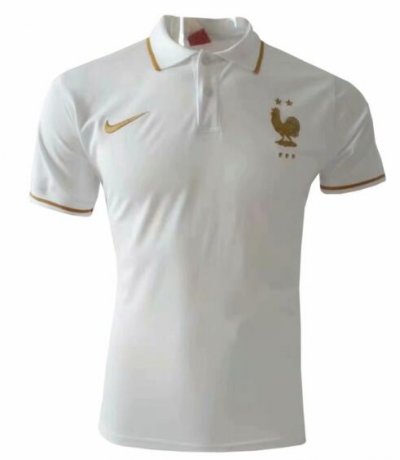 France 2019/2020 White Polo Shirt