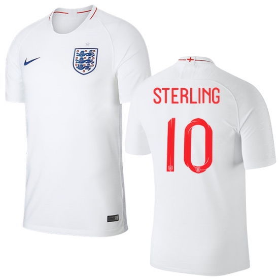 England 2018 FIFA World Cup RAHEEM STERLING 10 Home Shirt Soccer Jersey - Click Image to Close