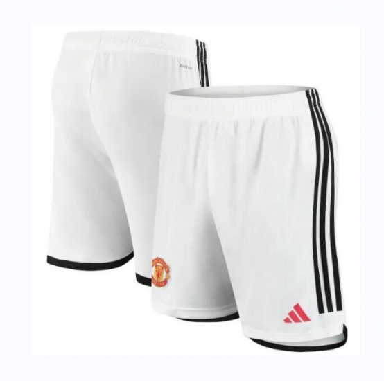 Men 2023/24 Manchester United Home Shorts - Click Image to Close