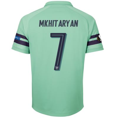Arsenal 2018/19 Henrikh Mkhitaryan 7 UEFA Europa Third Shirt Soccer Jersey