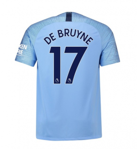 Manchester City 2018/19 De Bruyne 17 Home Shirt Soccer Jersey