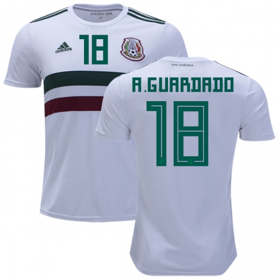 Mexico 2018 World Cup Away ANDRES GUARDADO 18 Shirt Soccer Jersey - Click Image to Close