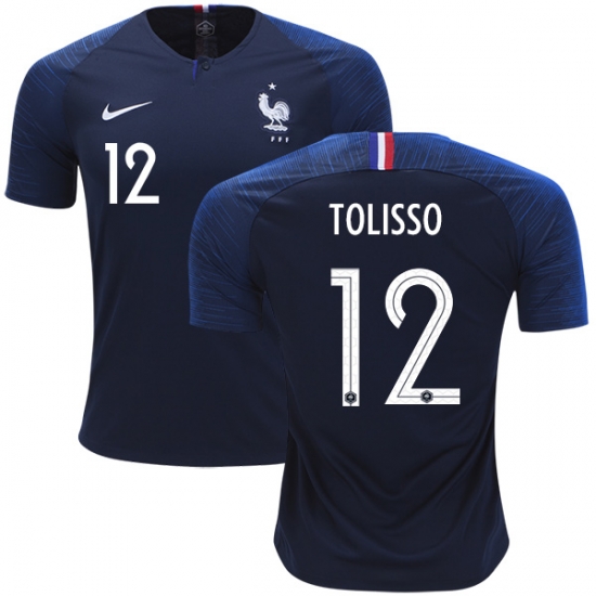 France 2018 World Cup CORENTIN TOLISSO 12 Home Shirt Soccer Jersey - Click Image to Close