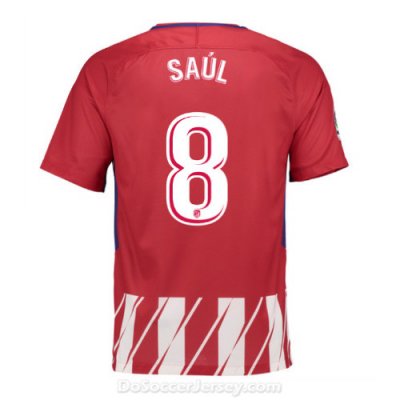 Atlético de Madrid 2017/18 Home Saúl #8 Shirt Soccer Jersey