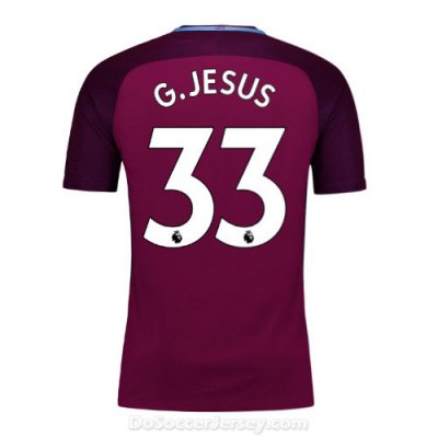 Manchester City 2017/18 Away G.Jesus #33 Shirt Soccer Jersey