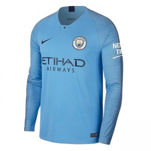 Manchester City 2018/19 Home Long Sleeve Shirt Soccer Jersey