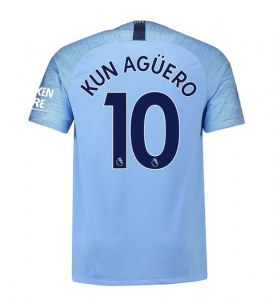 Manchester City 2018/19 Kun Agüero 10 Home Shirt Soccer Jersey