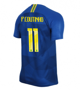 Brazil 2018 World Cup Away Philippe Coutinho Shirt Soccer Jersey
