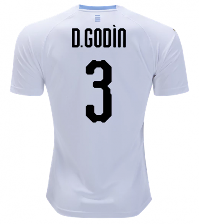Uruguay 2018 World Cup Away D. Godin Shirt Soccer Jersey