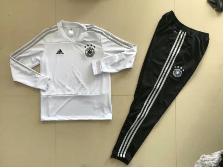 Germany FIFA World Cup 2018 White Training Suit (Sweat Shirt+Pants) - Click Image to Close