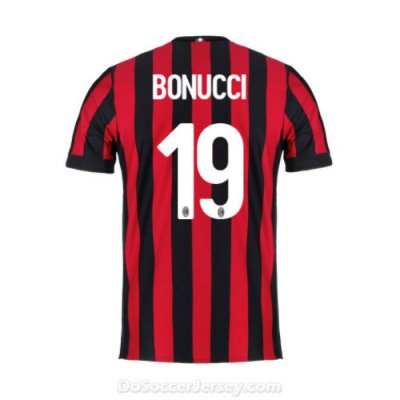 AC Milan 2017/18 Home Bonucci #19 Shirt Soccer Jersey