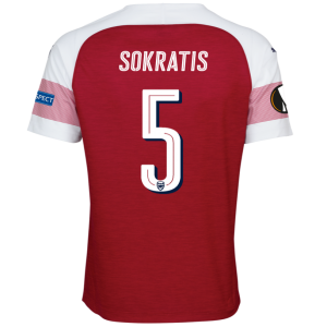 Arsenal 2018/19 Sokratis 5 UEFA Europa Home Shirt Soccer Jersey