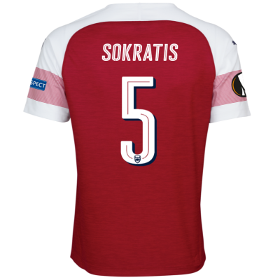 Arsenal 2018/19 Sokratis 5 UEFA Europa Home Shirt Soccer Jersey