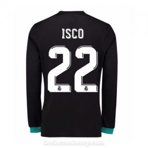 Real Madrid 2017/18 Away Isco #22 Long Sleeved Shirt Soccer Jersey