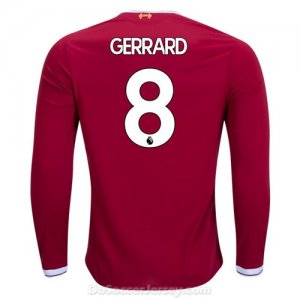 Liverpool 2017/18 Home Gerrard #8 Long Sleeved Shirt Soccer Jersey