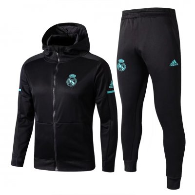 Real Madrid 2017/18 Black Training Suit (Hoody Jacket+Pants)