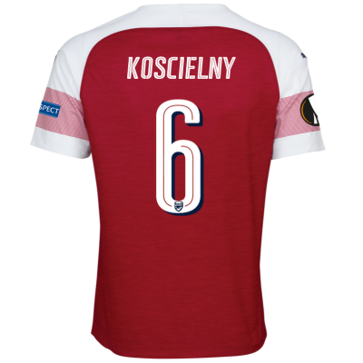 Arsenal 2018/19 Laurent Koscielny 6 UEFA Europa Home Shirt Soccer Jersey