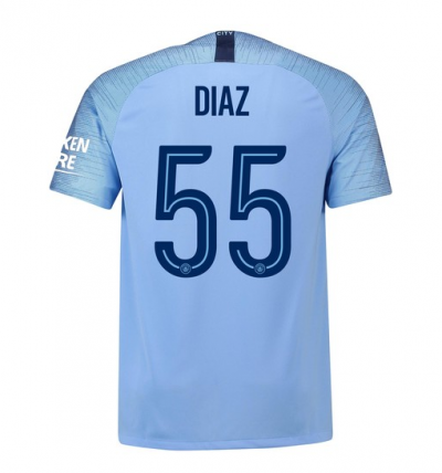 Manchester City 2018/19 Diaz 55 UCL Home Shirt Soccer Jersey