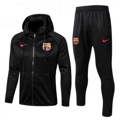 Barcelona 2017/18 Black Training Suit(Hoody Jacket+Pants)