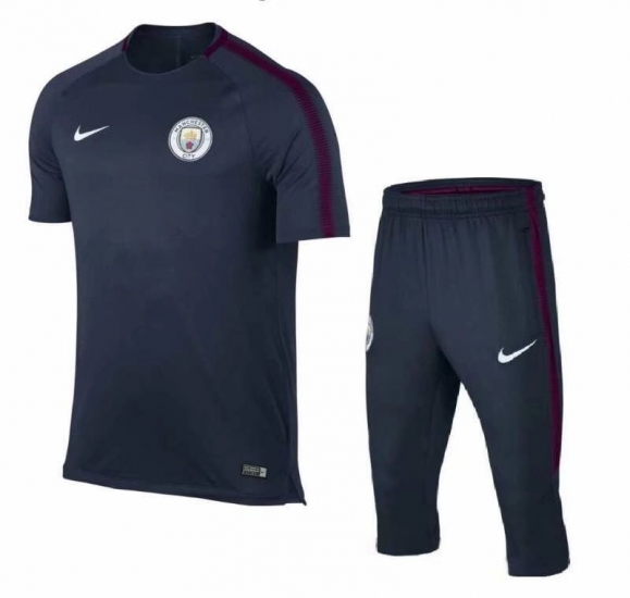 Manchester City 2017/18 Royal Blue Short Training Suit - Click Image to Close