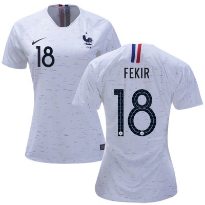 France 2018 World Cup NABIL FEKIR 18 Women's Away Shirt Soccer Jersey