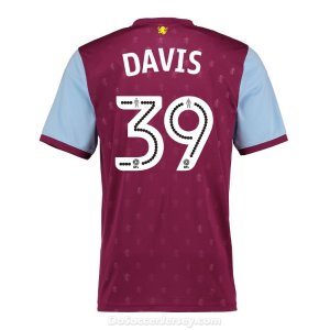 Aston Villa 2017/18 Home Davis #39 Shirt Soccer Jersey