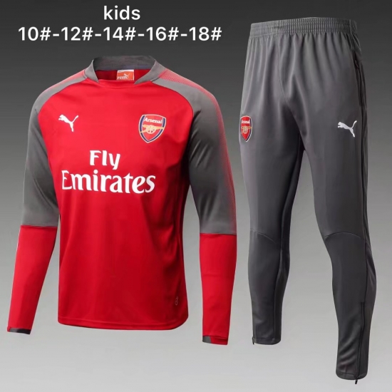 Kids Arsenal Training Suit O'Neck Red 2017/18 - Click Image to Close