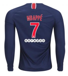 PSG 2018/19 Kylian Mbappe 7 Home Long Sleeve Shirt Soccer Jersey