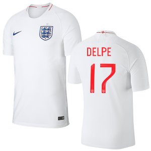 England 2018 FIFA World Cup FABIAN DELPH 17 Home Shirt Soccer Jersey