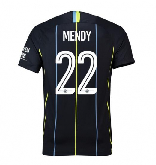 Manchester City 2018/19 Mendy 22 UCL Cup Away Shirt Soccer Jersey - Click Image to Close