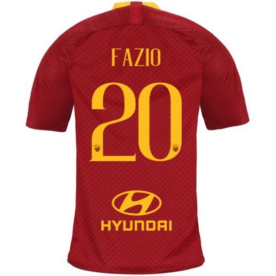 AS Roma 2018/19 FAZIO 20 Home Shirt Soccer Jersey - Click Image to Close