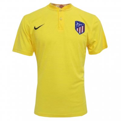 Atletico Madrid Yellow Stripe 2017 Polo Shirt