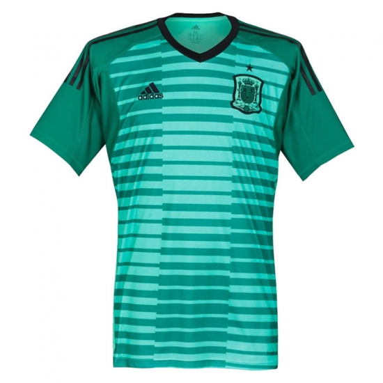 Spain 2018 FIFA World Cup Green Goalkeeper Shirt Soccer Jersey - Click Image to Close